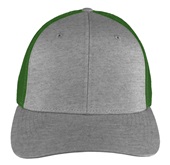 Richardson 110 Mesh Back Flexfit Caps (STAND.) HEATHER GREY CROWN & VISOR/DARK GREEN BAC Front
