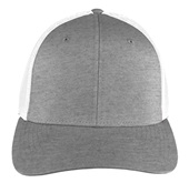 Richardson 110 Mesh Back Flexfit Caps (STAND.) HEATHER GREY CROWN & VISOR/WHITE BACK Front