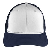 Richardson 110 Mesh Back Flexfit Caps (ALTERN.) WHITE FRONT PANEL/NAVY VISOR & SIDE Front