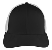 Richardson 110 Mesh Back Flexfit Caps (STAND.) BLACK CROWN & VISOR/WHITE BACK Front