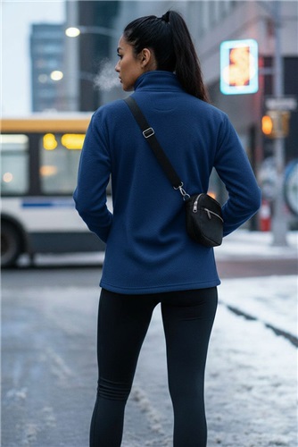 Quarter-Zip long Sleeve Pullover, Polar-Fleece, Adult Winter Base