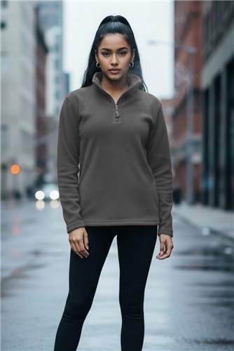 Quarter-Zip long Sleeve Pullover, Polar-Fleece, Adult Winter Base