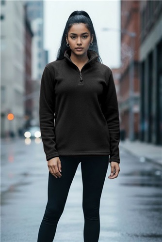 Quarter-Zip long Sleeve Pullover, Polar-Fleece, Adult Winter Base