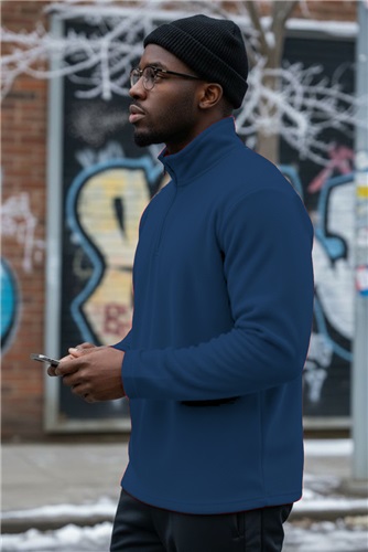 Quarter-Zip long Sleeve Pullover, Polar-Fleece, Adult Winter Base