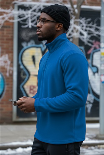 Quarter-Zip long Sleeve Pullover, Polar-Fleece, Adult Winter Base