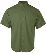 Paragon Adult Hatteras Woven Short Sleeve Performance Fishing Shirt 700 OLIVE Pocket