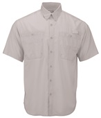 Paragon Adult Hatteras Woven Short Sleeve Performance Fishing Shirt 700 ALUMINUM Pocket