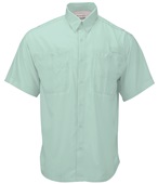 Paragon Adult Hatteras Woven Short Sleeve Performance Fishing Shirt 700 AQUA BLUE Pocket