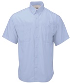 Paragon Adult Hatteras Woven Short Sleeve Performance Fishing Shirt 700 BLUE MIST Pocket