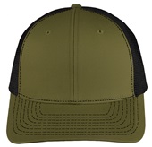EPS101 Twill Mesh Adjustable SnapBack Baseball Trucker Caps LODEN/BLACK Front