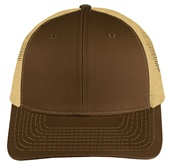 EPS101 Twill Mesh Adjustable SnapBack Baseball Trucker Caps BROWN/KHAKI Front