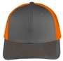 EPS101 Twill Mesh Adjustable SnapBack Baseball Trucker Caps CHARCOAL/ORANGE Front