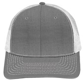 EPS101 Twill Mesh Adjustable SnapBack Baseball Trucker Caps HEATHER GREY/WHITE Front