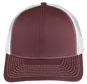 EPS101 Twill Mesh Adjustable SnapBack Baseball Trucker Caps MAROON/WHITE Front