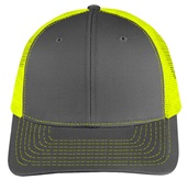 EPS101 Twill Mesh Adjustable SnapBack Baseball Trucker Caps CHARCOAL/NEON YELLOW Front