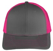 EPS101 Twill Mesh Adjustable SnapBack Baseball Trucker Caps CHARCOAL/NEON PINK Front