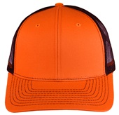 EPS101 Twill Mesh Adjustable SnapBack Baseball Trucker Caps ORANGE/BLACK Front