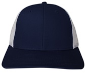 Low Profile Trucker Cap, Snap Back, Mesh Back, Twill Front, EPS115 NAVY/WHITE (SPLIT) Front