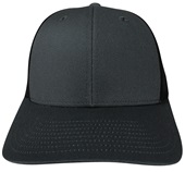 Low Profile Trucker Cap, Snap Back, Mesh Back, Twill Front, EPS115 CHARCOAL/BLACK (SPLIT) Front