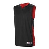 Alleson Youth Single Ply Reversible Jersey 589RSPY BK / RD Front