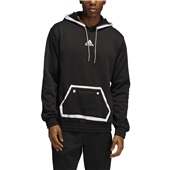 Adidas Team Issue Mens Pullover Hoodie BLACK/MGH SOLID GREY Front