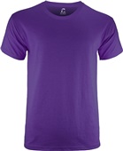 Lightweight, Pre-Shrunk 60% Cotton/ 40% Poly Cooling Short Sleeve T Shirt PURPLE Front