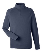 Devon & Jones Men's New Classics Charleston Quarter-Zip DG481 NAVY MELANGE Pocket