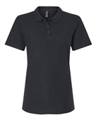 Gildan Ladies' Softstyle Double Pique Polo G648L BLACK Pocket