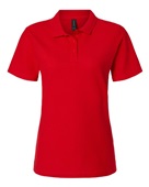 Gildan Ladies' Softstyle Double Pique Polo G648L RED Pocket