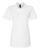 Gildan Ladies' Softstyle Double Pique Polo G648L WHITE Pocket