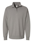 Comfortwash By Hanes Unisex Quarter-Zip Sweatshirt GDH425 CONCRETE GRAY Pocket