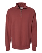 Comfortwash By Hanes Unisex Quarter-Zip Sweatshirt GDH425 CAYENNE Pocket