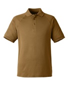 Harriton Men's Charge Snag And Soil Protect Polo M208 COYOTE BROWN Pocket
