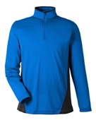 Harriton Men's Flash Snag Protection Plus Il Colorblock Quarter-Zip M786 TRUE ROYAL/ BLK Pocket