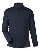 Harriton Men's Flash Snag Protection Plus Il Colorblock Quarter-Zip M786 DK NVY/ DK CHRCL Pocket