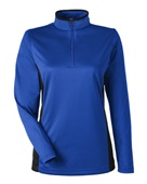 Harriton Ladies' Flash Snag Protection Plus Il Colorblock Quarter-Zip M786W TRUE ROYAL/ BLK Pocket