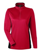 Harriton Ladies' Flash Snag Protection Plus Il Colorblock Quarter-Zip M786W RED/ BLACK Pocket