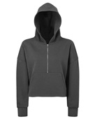 Tridri Ladies' Alice Half-Zip Hooded Sweatshirt TD077 CHARCOAL Pocket