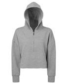 Tridri Ladies' Alice Half-Zip Hooded Sweatshirt TD077 HEATHER GREY Pocket