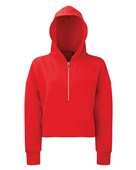 Tridri Ladies' Alice Half-Zip Hooded Sweatshirt TD077 FIRE RED Pocket