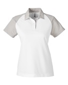 Team 365 Ladies' Command Snag-Protection Colorblock Polo TT21CW WHITE/ SP SILVER Pocket