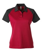 Team 365 Ladies' Command Snag-Protection Colorblock Polo TT21CW SPORT RED/ BLACK Pocket