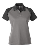 Team 365 Ladies' Command Snag-Protection Colorblock Polo TT21CW SPRT GRAPHT/ BLK Pocket