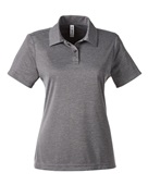 Team 365 Ladies' Zone Sonic Heather Performance Polo TT51HW DARK GREY HEATHR Pocket