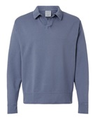 Comfortwash By Hanes Unisex Garment Dye Polo Collar Sweatshirt GDH490 SALTWATER Pocket