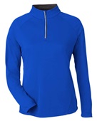 Core365 Ladies' Origin Performance Pique Quarter-Zip Jacket CE418W TRU ROYAL/ CRBN Pocket