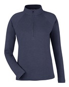 Devon & Jones New Classics Ladies' Charleston Quarter-Zip Jacket DG481WZ NAVY MELANGE Pocket
