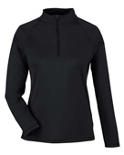 North End Ladies' Revive Coolcore Quarter-Zip Jacket NE410W BLACK Pocket