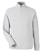 North End Men's Spirit Textured Quarter-Zip Jacket NE725 PLATINUM HEATHER Pocket