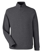 North End Men's Spirit Textured Quarter-Zip Jacket NE725 BLACK HEATHER Pocket